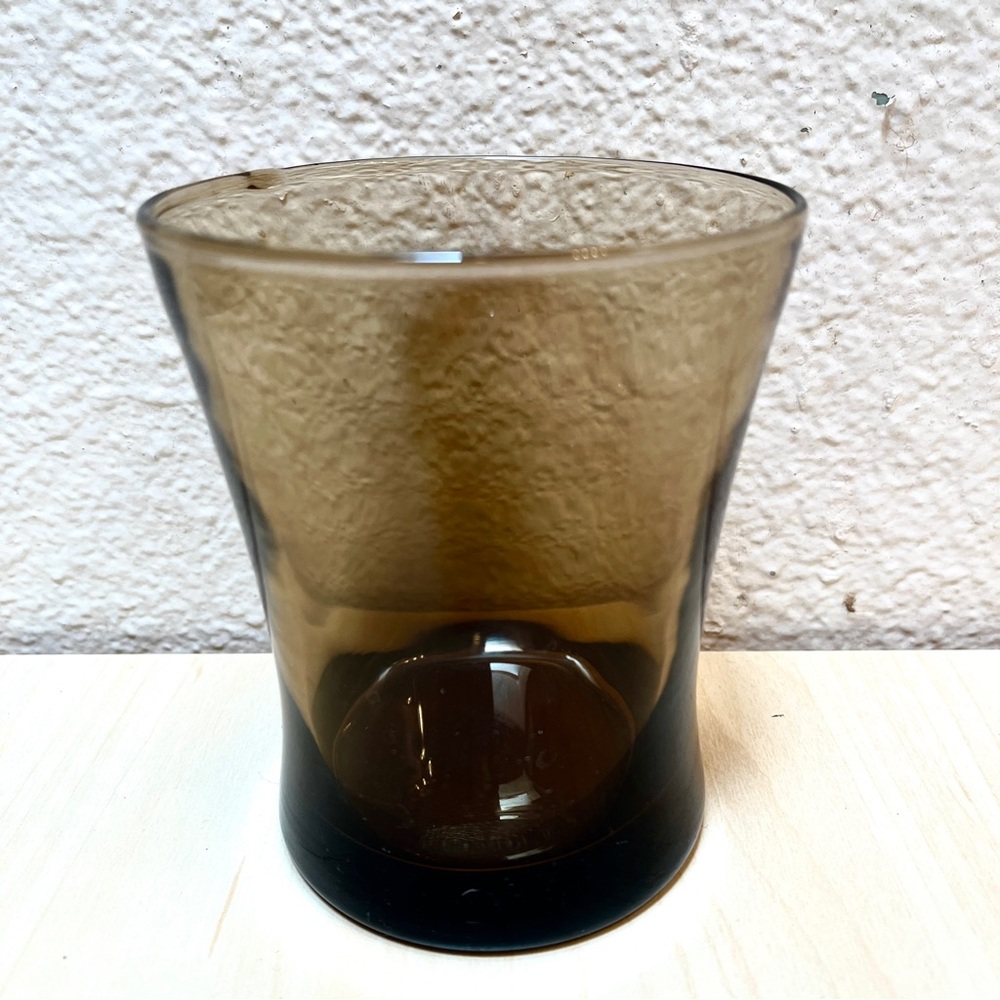 Glass Cup Hand Blown Vintage. EUC. Light Brown.
